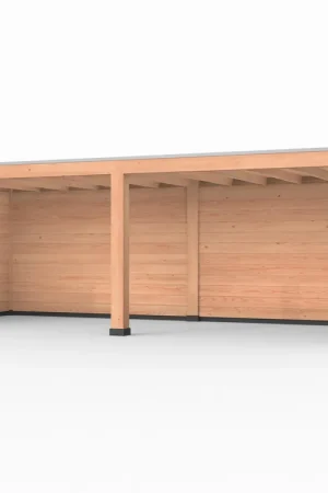 Alleen Vandaag Douglas overkapping, 750 x 300, met achterwand en twee zijwanden, Westwood Modern